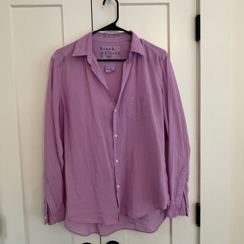 Frank & Eileen Eileen Women’s Pink/Lavender Lightweight Cotton button up M
